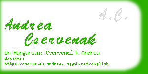 andrea cservenak business card